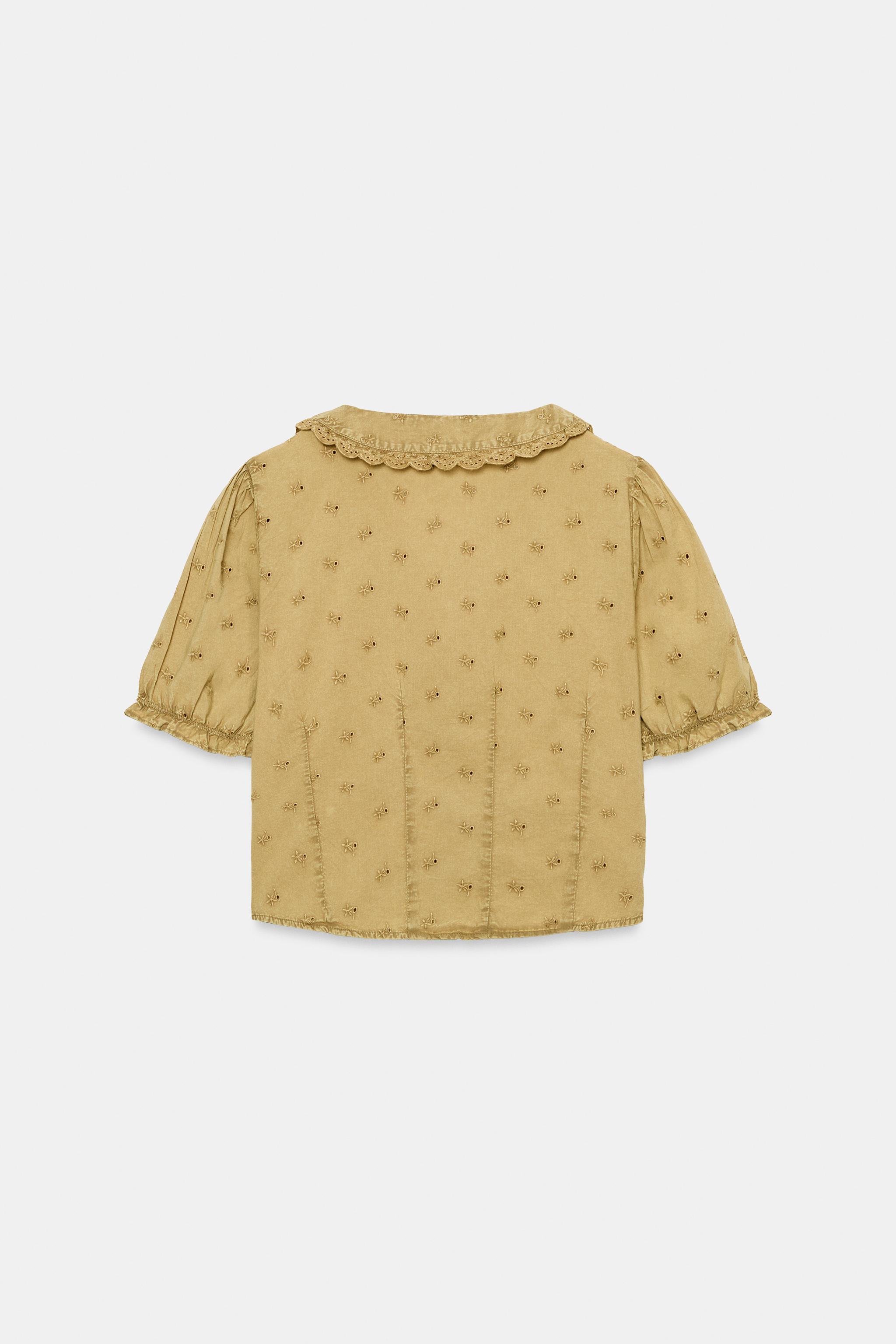 CHEMISE COL CLAUDINE BRODÉE